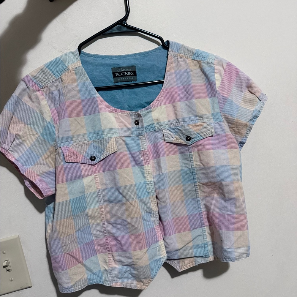 Rockies Pastel Plaid Button Down Shirt